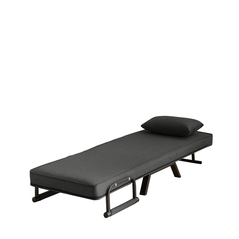 Multifunctional Chair Bed For Small Spaces - 5 Adjustable, Cozy & Practical, Black Convertible Sleeper 51, Quality Sponge Filling,