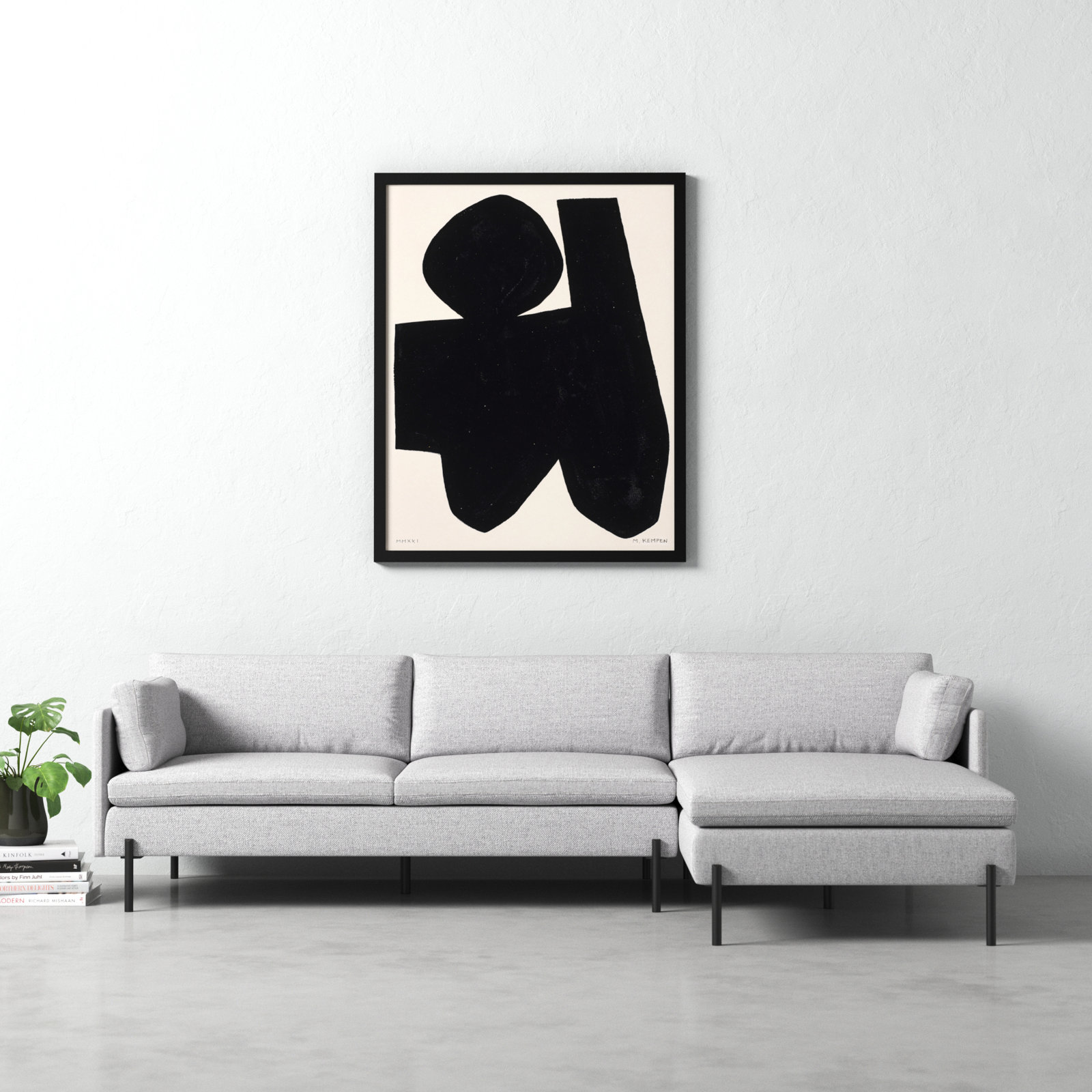 Module On White 4 by Michael Kempen, 50" H x 40" W x 1.25" D, Black