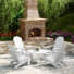 Ensemble de conversation Adirondack pour l'extérieur avec table basse carrée 5 pièces Laguna