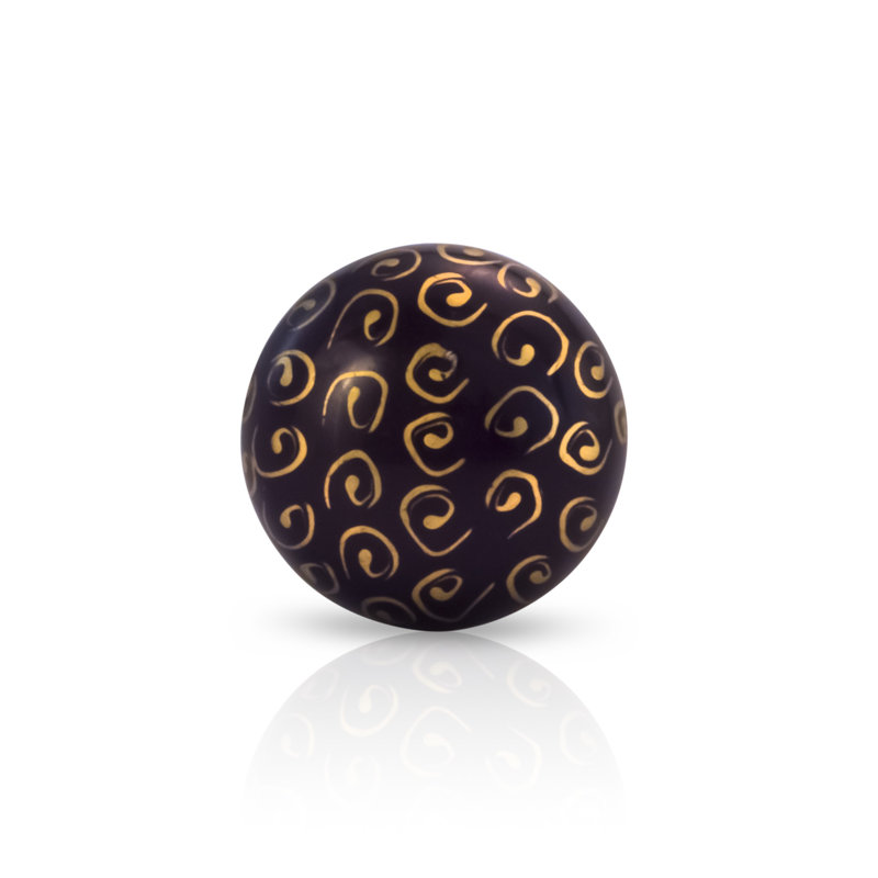 Black and Gold Round Ceramic Cabinet Knob with Hardware