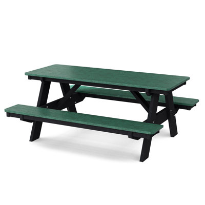 Table de pique-nique 72 "avec bancs attachés Heritage