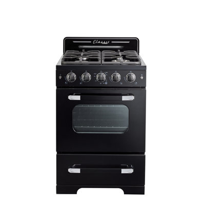 Classic Retro 24" 4 burner 2.9 cu. ft. Freestanding Gas Range with Convection Oven