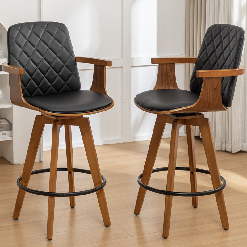 Tabourets de bar Sitarm, Tabouret de comptoir (siège d'une hauteur de 26,3, Brun
