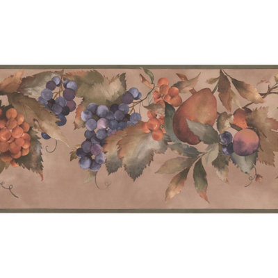 Bordure de papier peint L 15 pi x l 10,25 po Abdiel Fruits