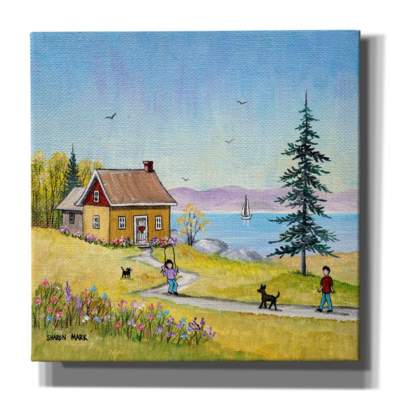 «Ashlei Little Cottage On Canvas» par Sharon Mark, reproduction, H 12 po x l 12 po x P 0,75 po