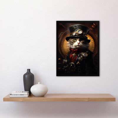 Sir Henry Trumpington III Steampunk Sea Cat Captain - Single Picture Frame Print
