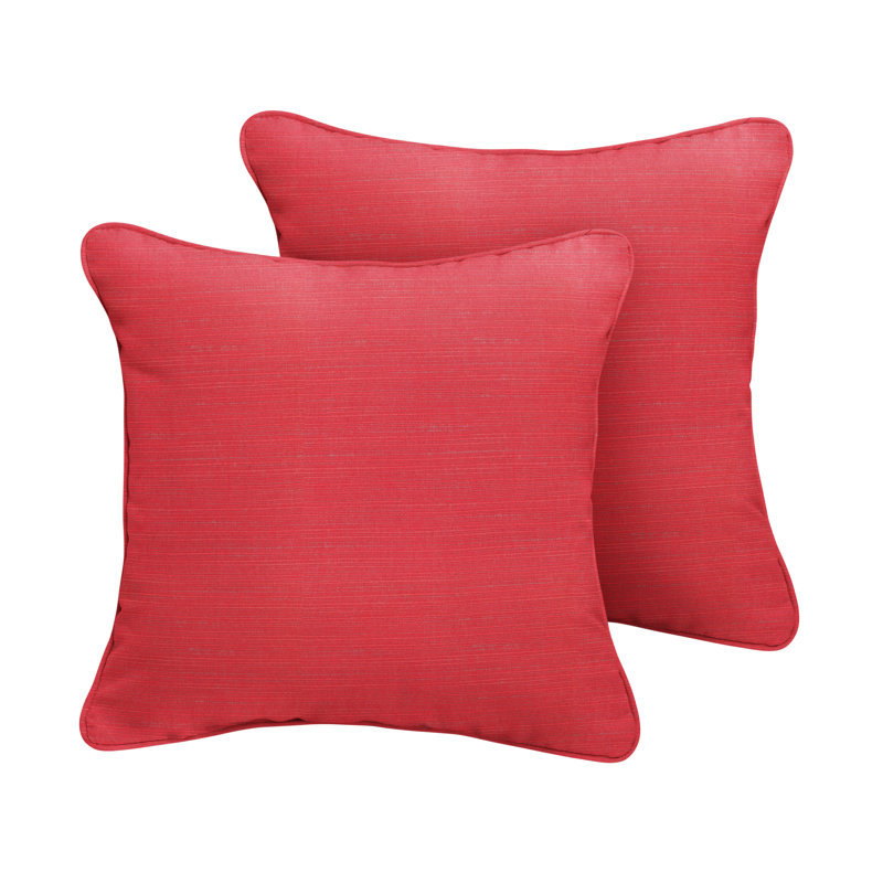 Hansah Outdoor Square Pillow Cover & Insert, Sunbrella Canvas Macaw, 24" H x 24" W x 6" D
