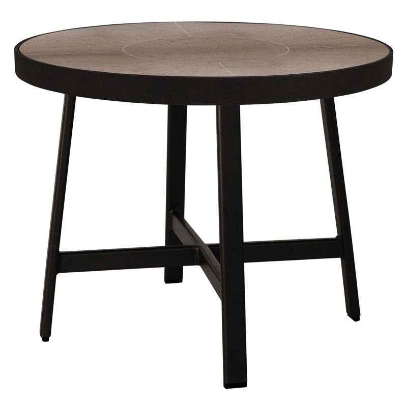 Marin Outdoor Round Side Table, Canyon Taupe, Carbon Black