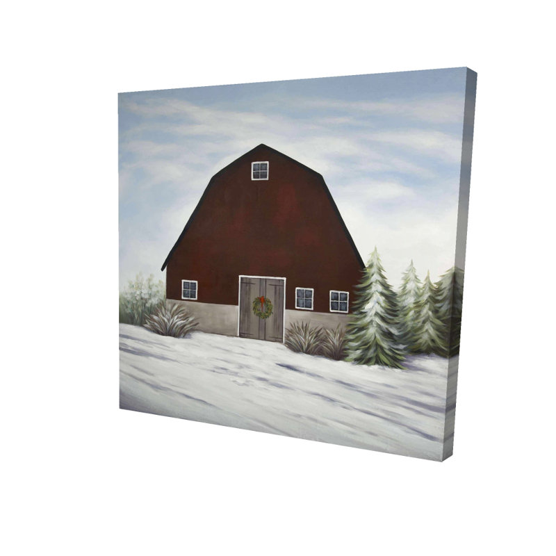 Toile blanche Winter Farm | Art mural Home Decor