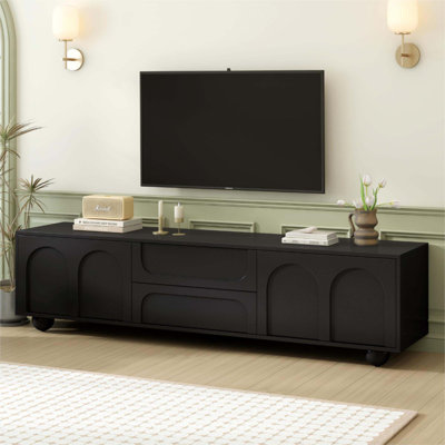 Cream Style TV Stand With Arched Doors & 2 Drawers For Tvs Up To 75"