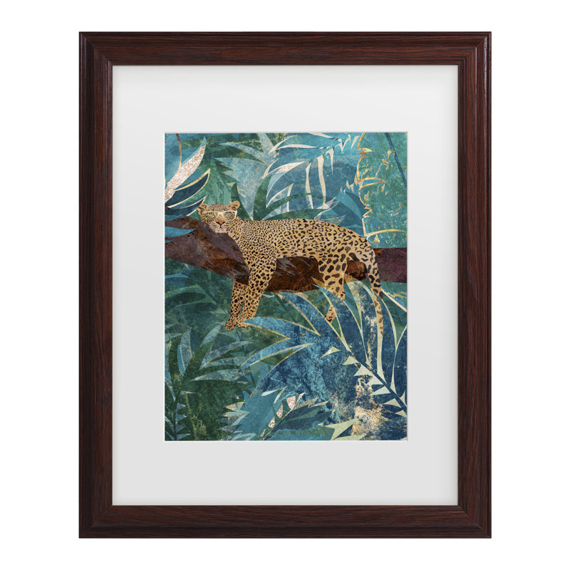 Sarah Manovski, paresseux léopard dans la jungle, art encadré, H 22,75 po x l 18,75 po