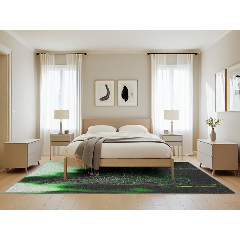 Tapis de zone verte à motif, Rectangle 5 pi x 8 pi