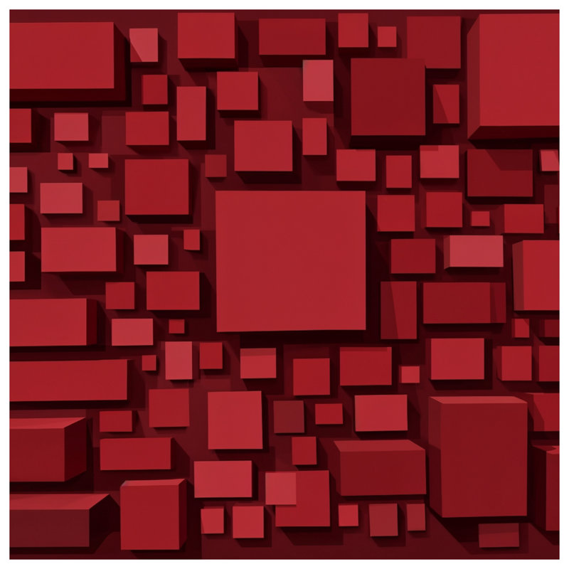 Couvertures rouges à motif géométrique, L 60 po x H 80 po