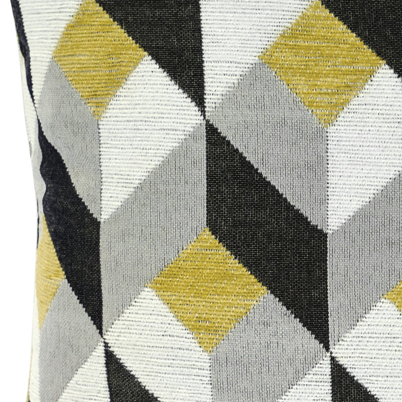Cube Geometric Feather Reversible Throw Pillow