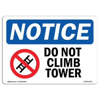 Panneau «Do Not Climb Tower» avec symbole