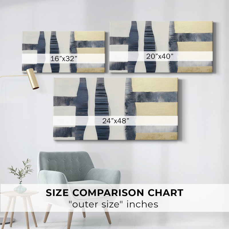 Toile tendue avec châssis abstrait # 9, H 16 po x l 32 po