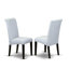 L'ensemble de mobilier de salle à manger 5 pièces comprend une table de salle à manger rectangulaire avec pieds en X et 4 chaises Parsons en tissu gris, noir brossé-1188568183-1188568181-1188568178