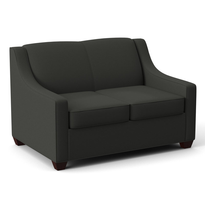 Phillips 52" Square Arm Loveseat with Reversible Cushions, Empire Mahogany, Dorset Charcoal