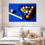 Boules de billard Senne sur table bleue-108155405