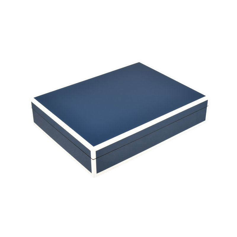 Boîte de papeterie, Bleu marine / blanc