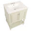 Meuble-lavabo de luxe moderne avec lavabo en céramique, armoire de salle de bain avec tablette ouverte et rangement fermé-133039536