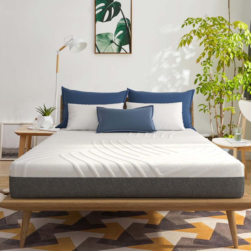 Costway 8 po. Jacquard matelas en mousse viscoélastique imprégnée de gel et charbon de bambou moyen ferme, Double