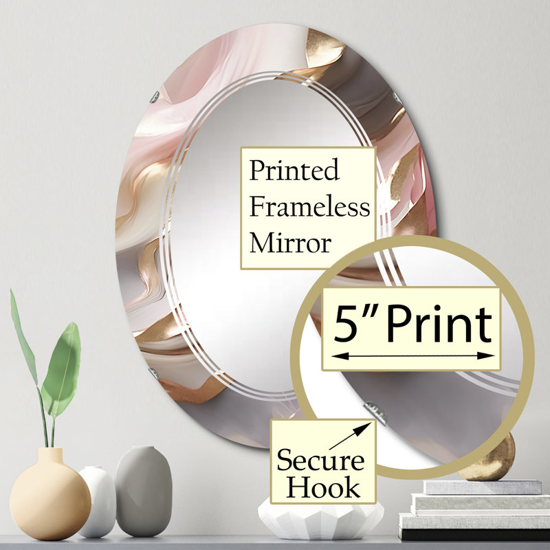 Ostadar - Miroir mural moderne ovale, 30 po x 20 po