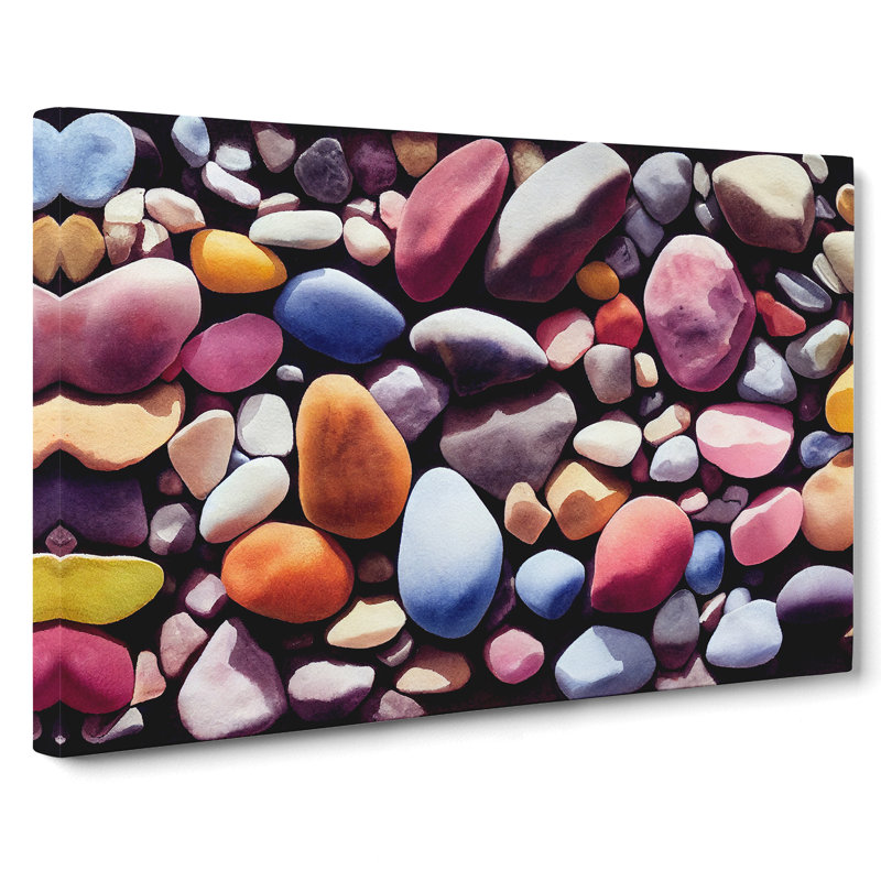 Colourful River Pebbles Vol.4 - Wrapped Canvas, 40cm H x 60cm W x 3cm D