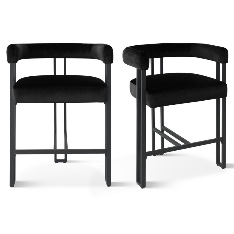 Colrain 24'' Upholstered Counter Stool - Metal Frame