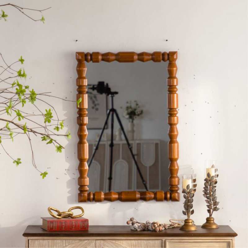 Miroir mural rétro en bois sculpté