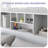 Rounded-Edge Bookcase Headboard with LED Lighting & Built-In Charging Station, Queen-1958409763-1958409766
