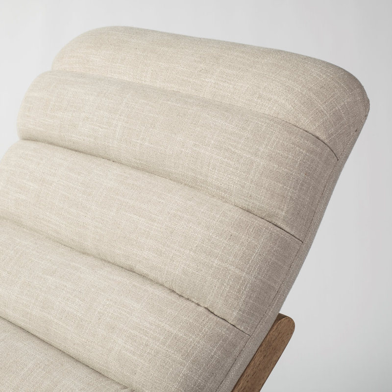 Chaise longue en cuir véritable de 62,23 cm de large Cardiff, Crème