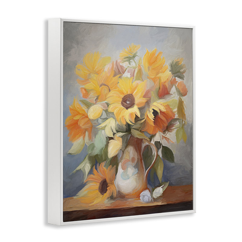 Tournesol vif par Ramona Murdock bg-185, Estampe numérique encadrée blanc bord de mer, H 20 po x l 16 po