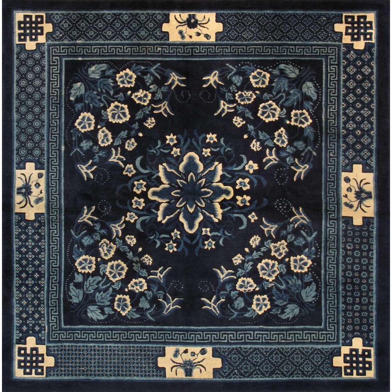 Savannha Floral Area Rug in Blue