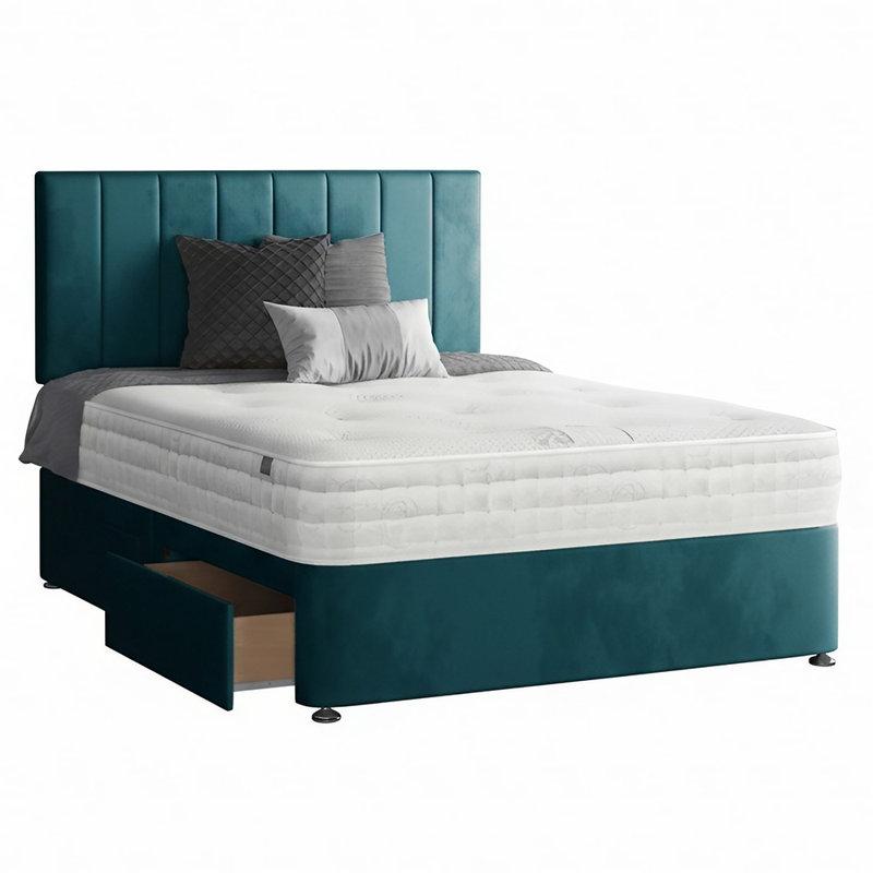Ohioville Divan Bed Base, Mallard, Single (3'), 2 Left Drawers