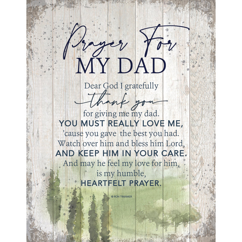 Décoration murale en bois «Prayer For My Dad»