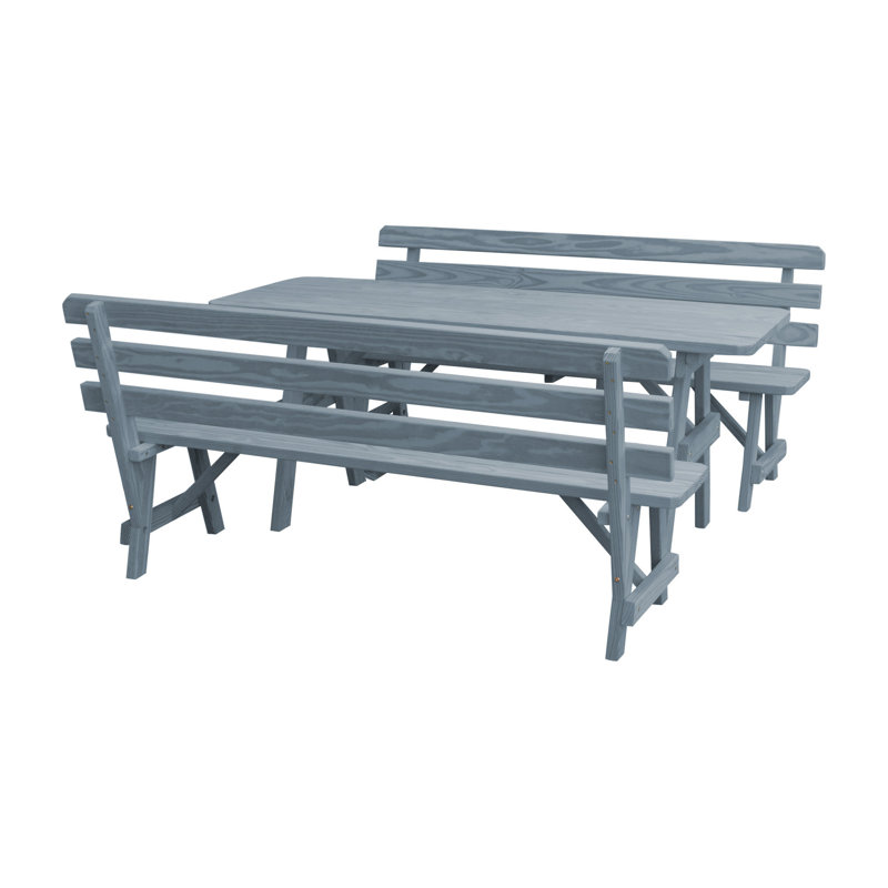 Table de pique-nique pour l'extérieur Tichonn, Gris