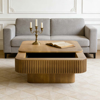 Table basse carrée 31,5 "avec rangement