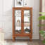 Vitrine 2 portes avec portes en verre trempé, armoires de terrasse avec panneau arrière en miroir et tablettes réglables, vitrine éclairée pour la maison, ampoule de bureau incluse-666160307