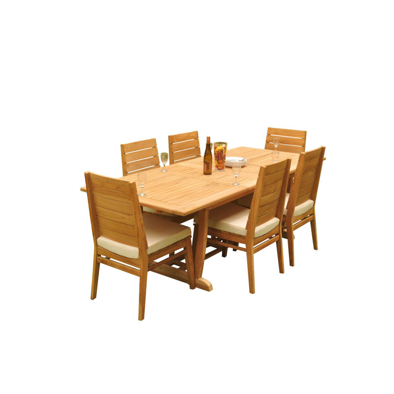 Outdoor 7 - Piece Teak Dining Set