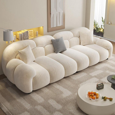 Coussin modulaire beige en polyester