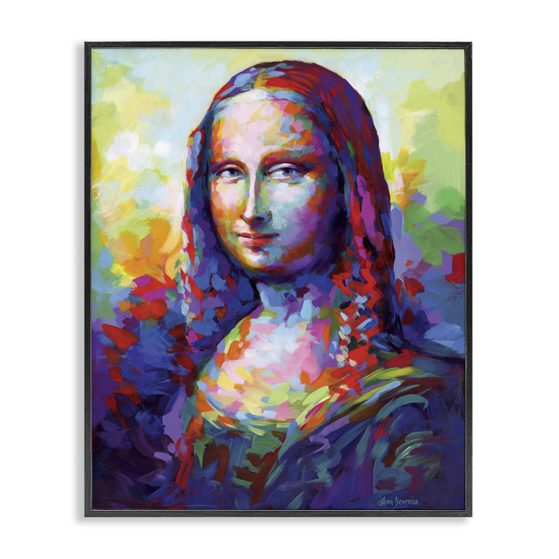 Peinture abstraite classique, giclée par Leon Devenice, Giclée encadrée noir minuit, H 14 po x l 11 po