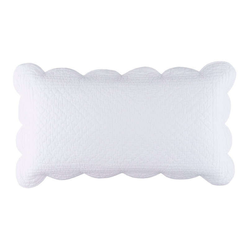 Power Shake Scallop White Quilted Sham, King