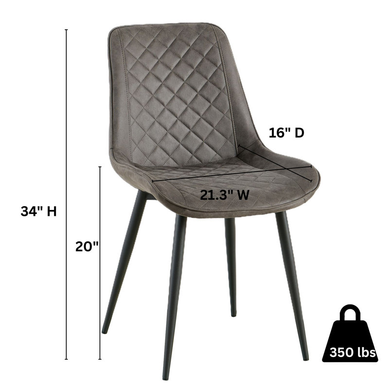 Chaise rembourrée et rembourrée Tampa, Gris