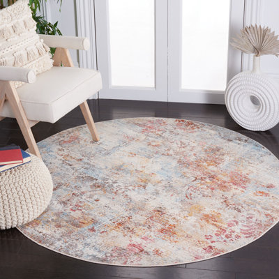 Tapis abstrait gris / orange