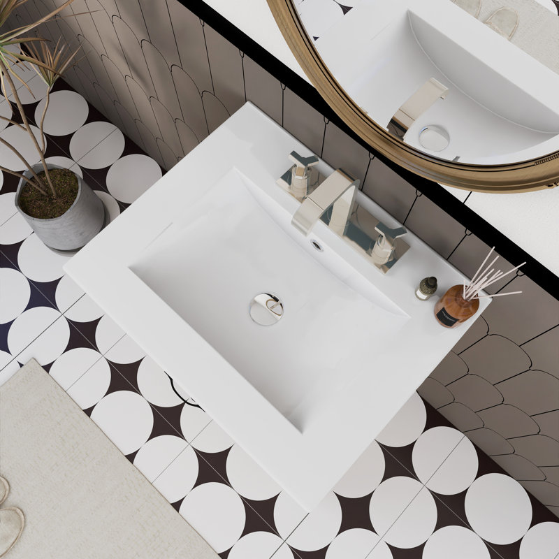 Ensemble de meuble-lavabo autoportant 24 po avec comptoir en céramique 24 po, 24"