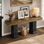 Table console extra longue de 180 cm (71 po) à placer derrière le canapé, table console étroite de 95 cm (37,4 po) de haut avec accents dorés pour le salon