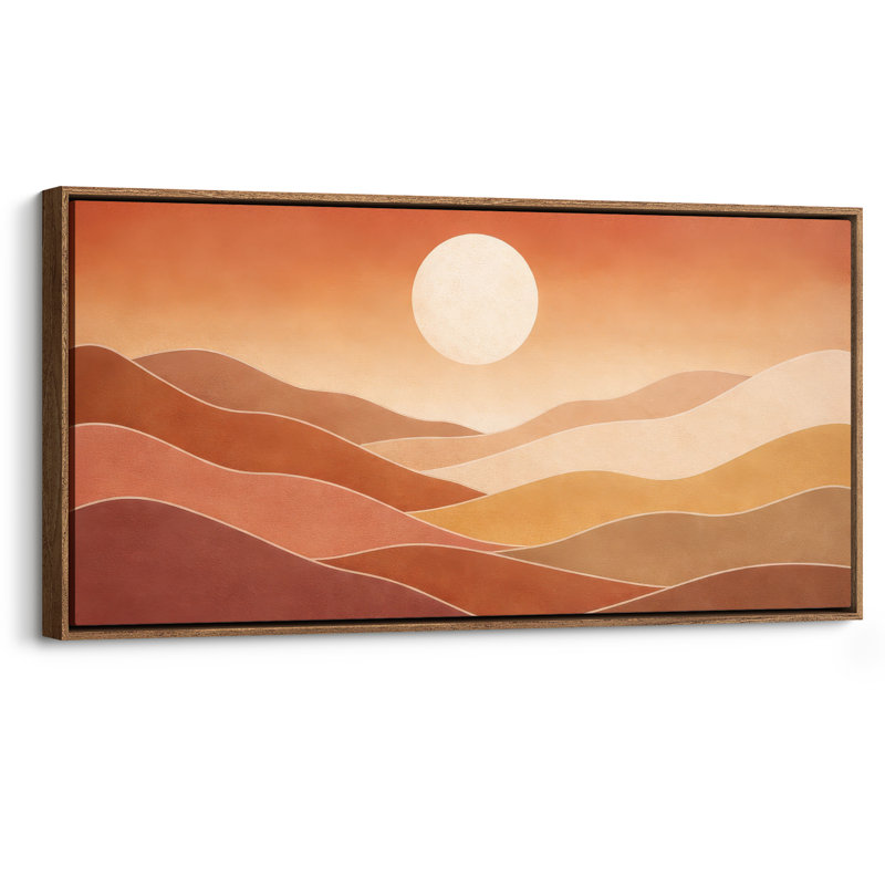 «Extra Large Warm Desert Sun Landscape», reproduction d'art sur toile encadrée, Naturel, H 30 po x l 60 po
