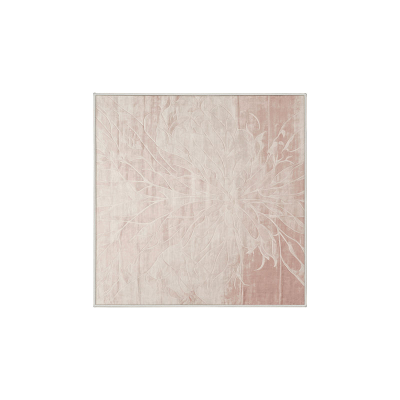 Tapis beige soyeux et moelleux, Carré 4 pi