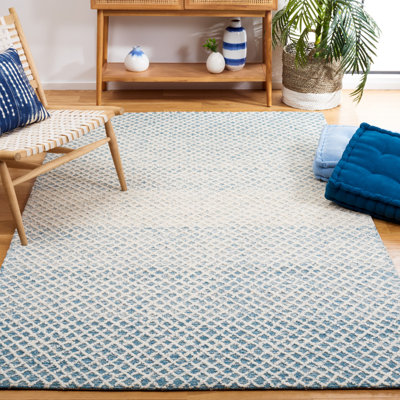 Tapis géométrique en laine et coton touffeté à la main Micro-Loop